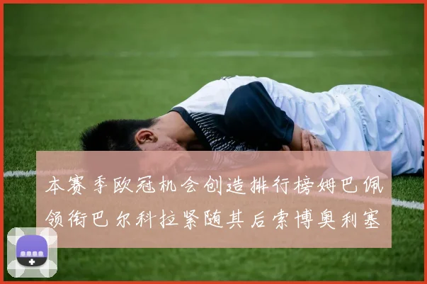 本赛季欧冠机会创造排行榜姆巴佩领衔巴尔科拉紧随其后索博奥利塞表现出色